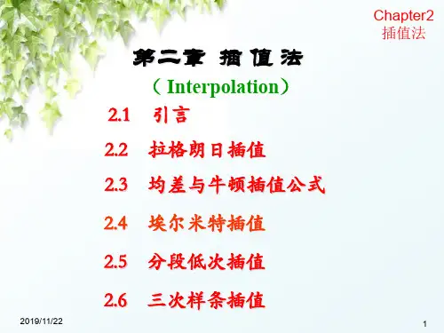 计算方法—插值法