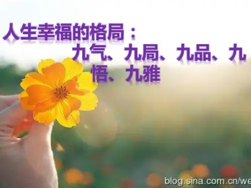 人生幸福的格局：九气、九局、九品、九悟、九雅