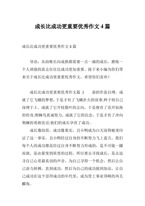 成长比成功更重要优秀作文4篇