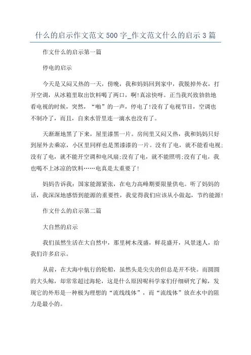 什么的启示作文范文500字_作文范文什么的启示3篇