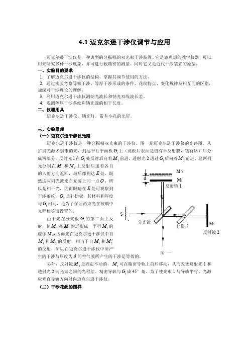 迈克尔逊干涉仪调节与应用