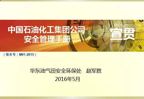 中国石油化工集团公司安全管理手册(PDF)