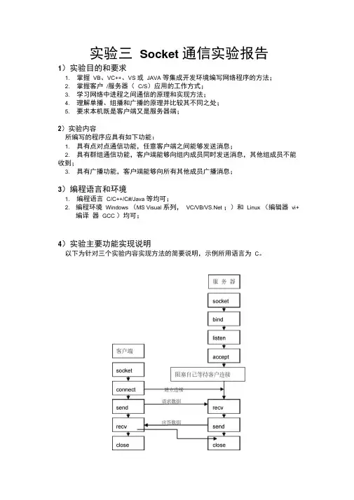 实验三Socket通信实验报告