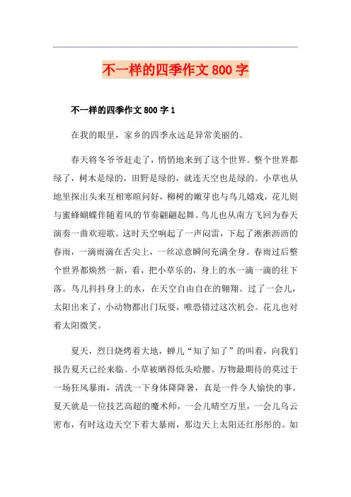 不一样的四季作文800字