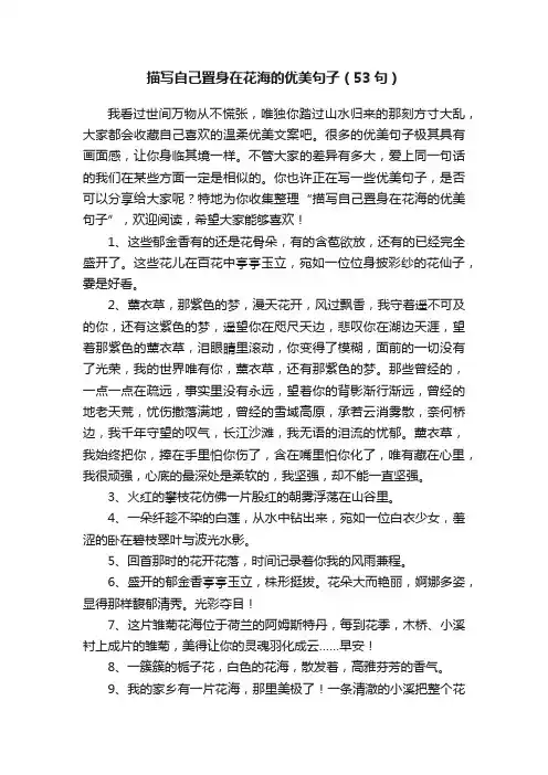 描写自己置身在花海的优美句子（53句）