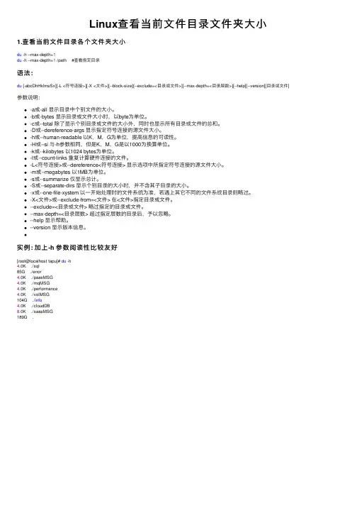 Linux查看当前文件目录文件夹大小