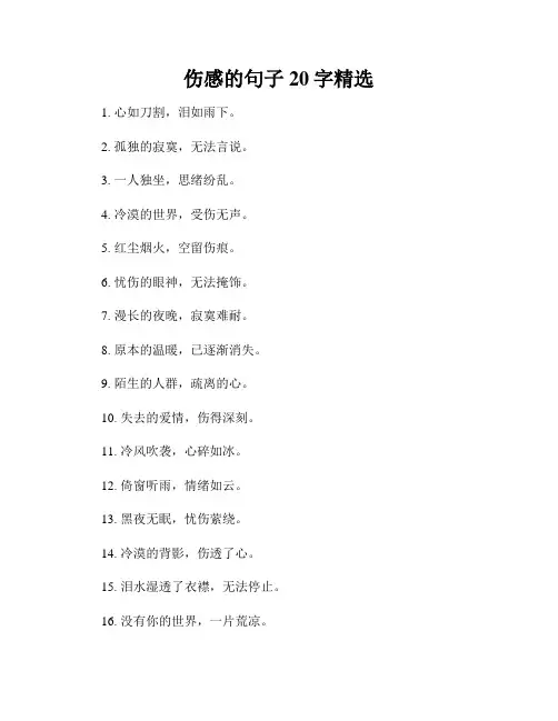伤感的句子20字精选