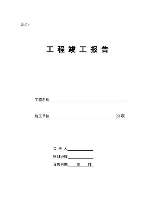 工程竣工报告