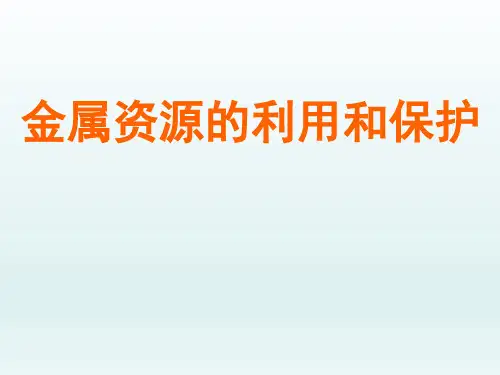 初中九年级化学课精品PPT教学课件-金属资源的利用和保护