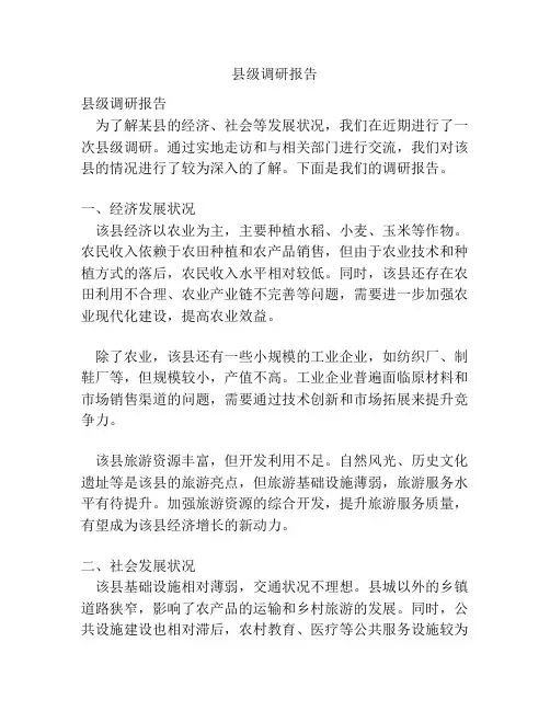 县级调研报告