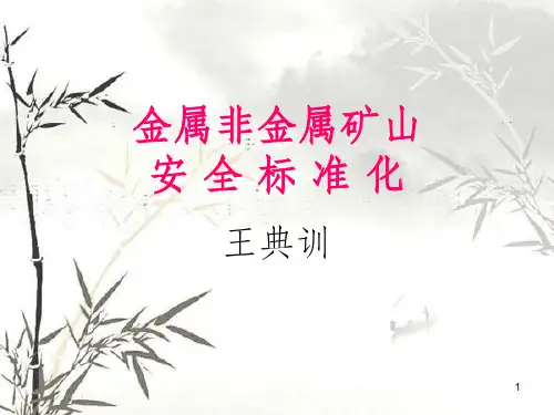 非煤矿山安全标准化讲义(PPT 62页)