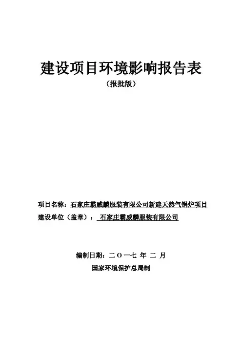 新建天然气锅炉项目环评报告