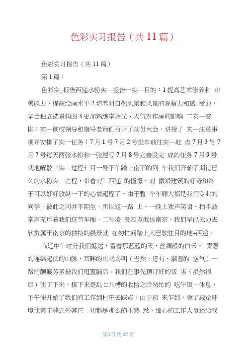 色彩实习报告(共11篇)
