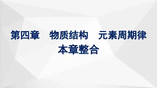 第四章物质结构元素周期律本章整合(教学课件)-高中化学人教版(2019)必修一