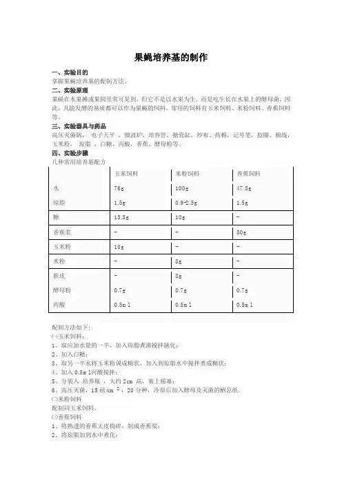 果蝇培养基的制作