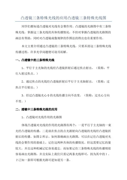 凸透镜三条特殊光线的应用凸透镜三条特殊光线图