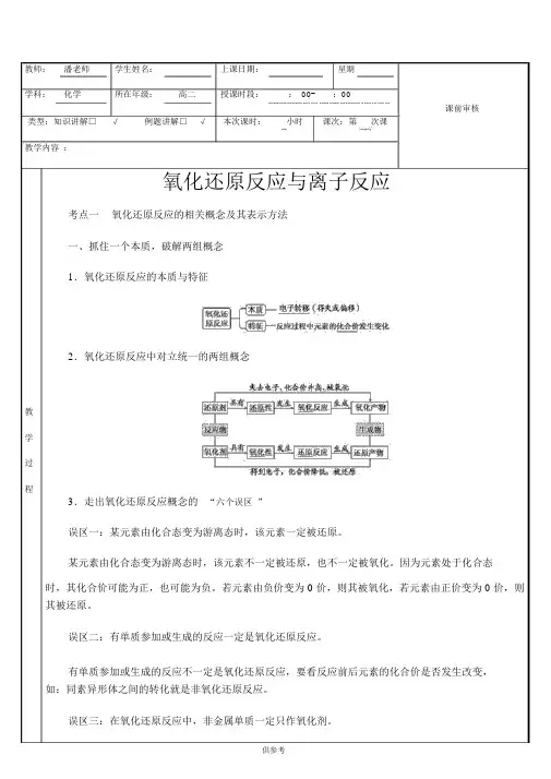 氧化还原反应与离子反应