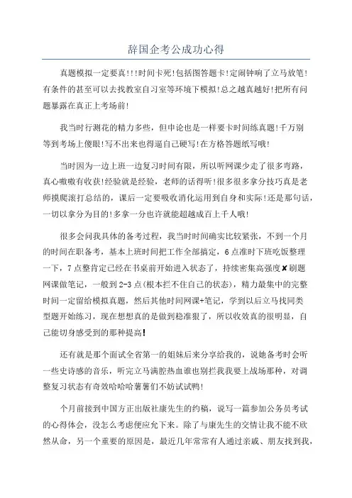 辞国企考公成功心得