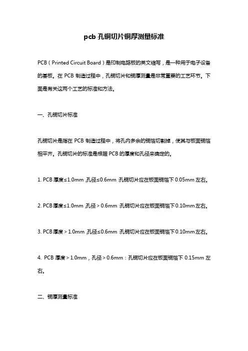 pcb孔铜切片铜厚测量标准