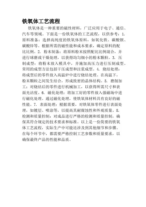 铁氧体工艺流程