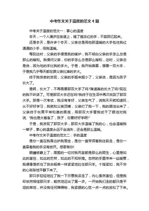 中考作文关于温度的范文4篇