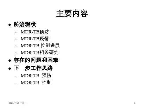 医学专题全国耐多药结核病防治现状和下一步工作思路