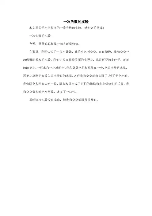 一次失败的实验_小学作文_3