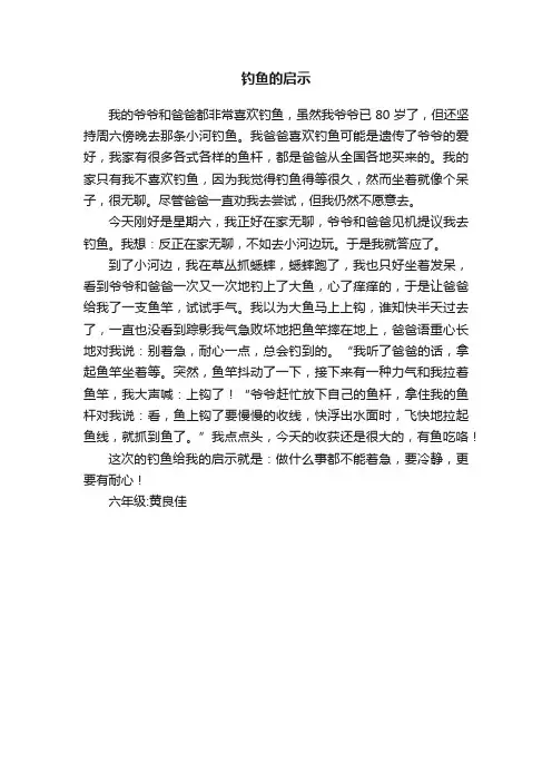 钓鱼的启示