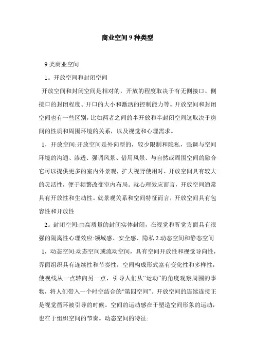 商业空间9种类型