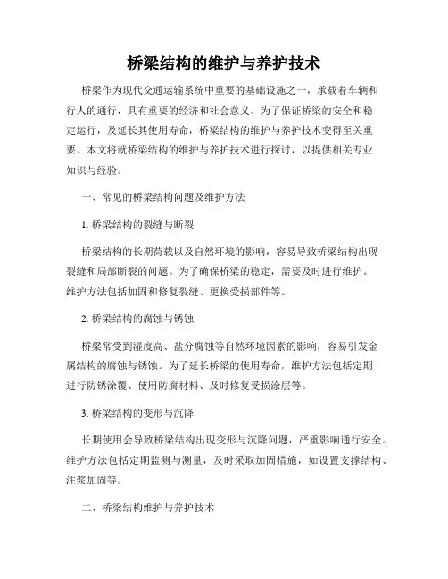 桥梁结构的维护与养护技术