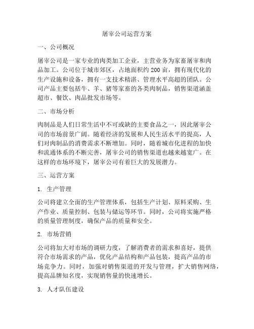 屠宰公司运营方案