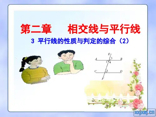 北师大版七年级下册数学第二章相交线与平行线3平行线的性质与判定的综合应用课件(2)(15张PPT)