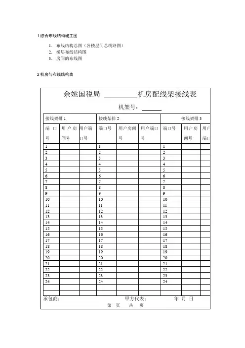 综合布线结构竣工资料