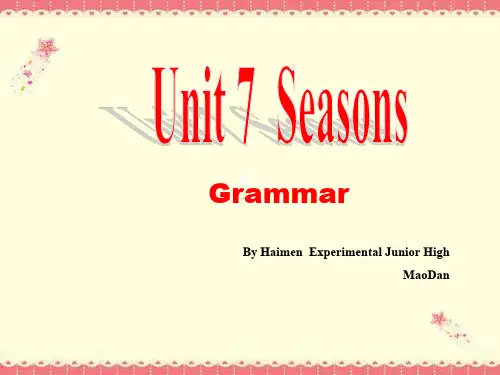 译林牛津版八年级英语上 8A Unit 7 seasons ---Grammar  (共23张PPT)