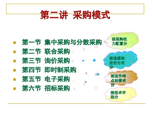 采购模式概述(PPT 74页)