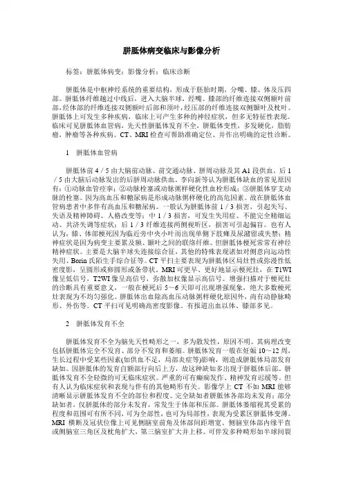 胼胝体病变临床与影像分析