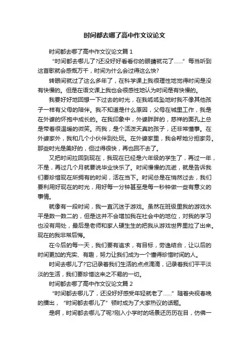 时间都去哪了高中作文议论文