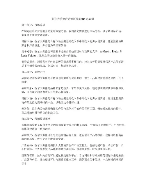 拉尔夫劳伦营销策划方案ppt怎么做