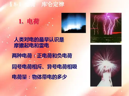 大学物理8-1电荷    库仑定律