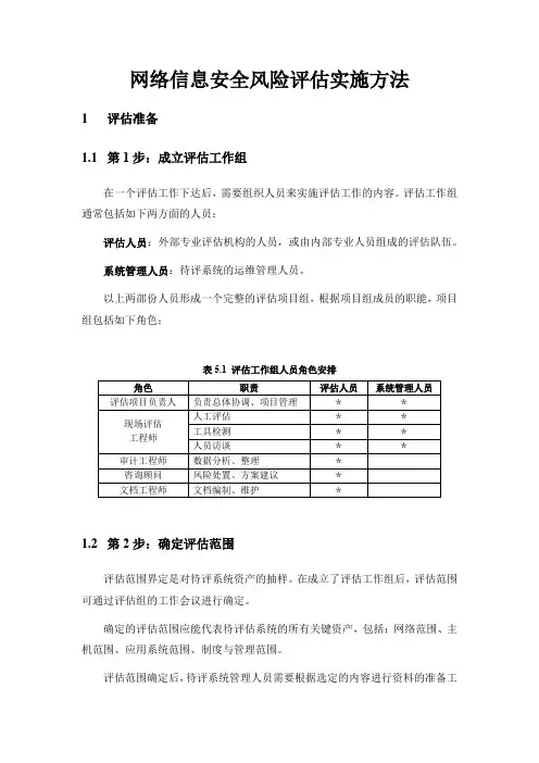 网络信息安全风险评估实施方法