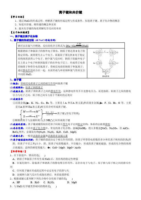 化学键-高一化学必修第一册精品讲义(新教材人教版)