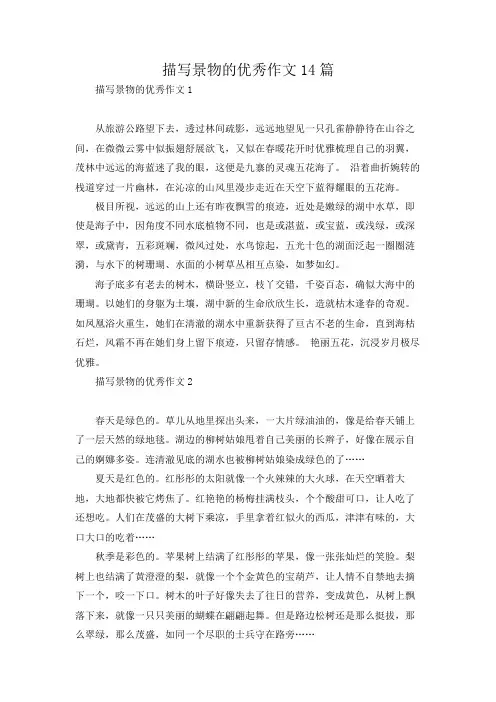 描写景物的优秀作文14篇