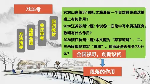 初中语文阅读《段落的作用》(超好用)