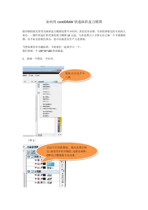 如何用corelDRAW快速画彩盒刀模图