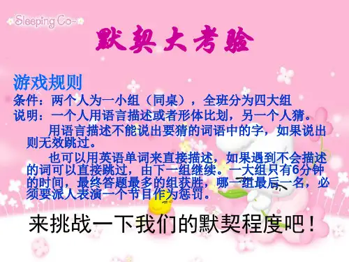 默契大考验(猜词语游戏PPT)
