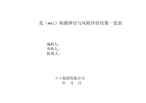 危险源辨识与风险评价结果一览表