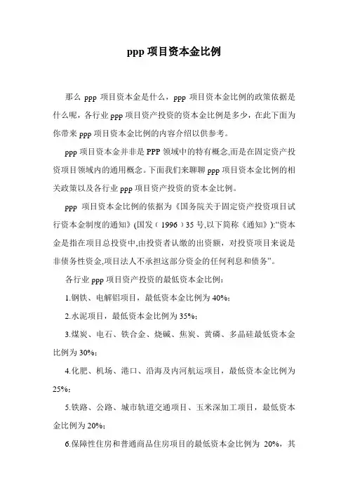 ppp项目资本金比例.doc