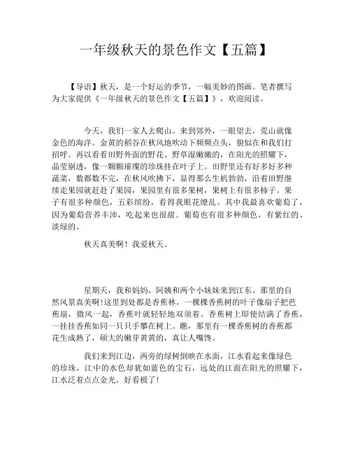 一年级秋天的景色作文【五篇】