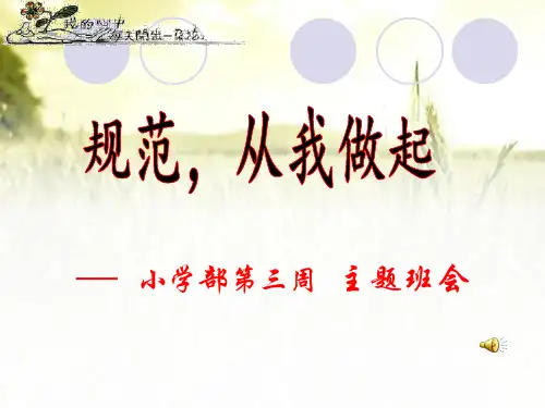 规范主题班会-从我做起 ppt