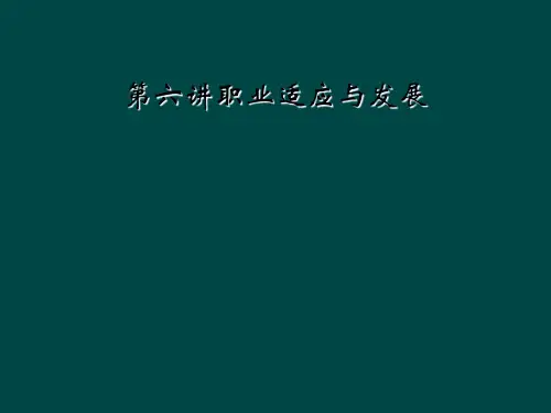 第六讲职业适应与发展
